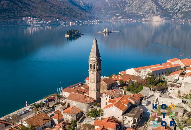 Perast waterfront on the Bay of Kotor