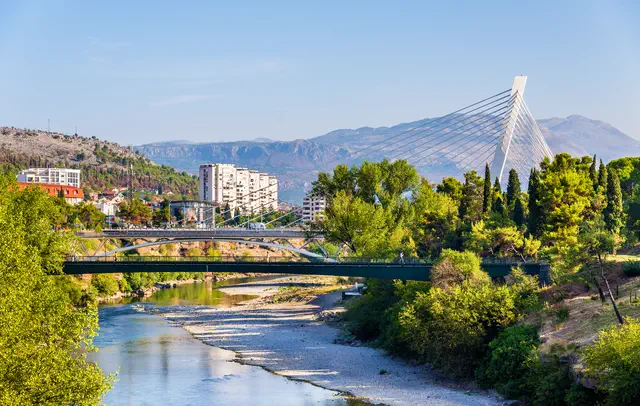 Podgorica cityscape in Montenegro
